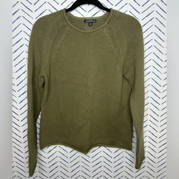 J.Crew Olive Green Cotton Crewneck Sweater Size Small - Picture 1 of 4